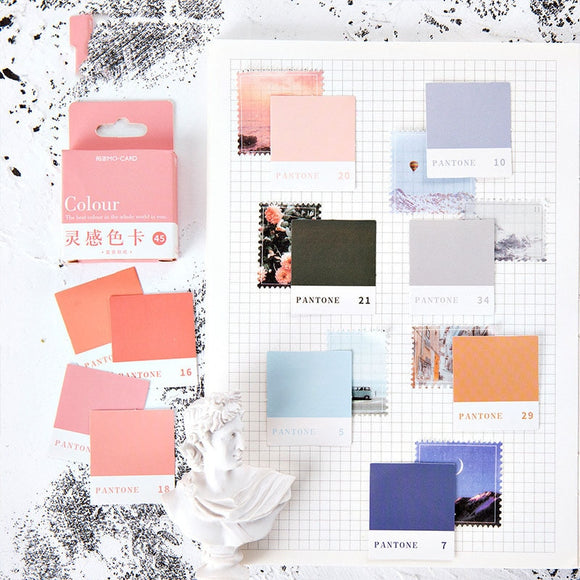 Mohamm Inspiration color card Series Kawaii Cute Sticker Custom Stickers Diary Stationery 45 pcs - AZEKStore