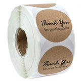 500 Labels per roll Round Natural Kraft Thank You Sticker seal labes Hand Made With Love Sticker Paper Stationery sticker - AZEKStore