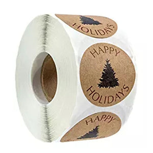 500 Labels per roll Round Natural Kraft Thank You Sticker seal labes Hand Made With Love Sticker Paper Stationery sticker - AZEKStore
