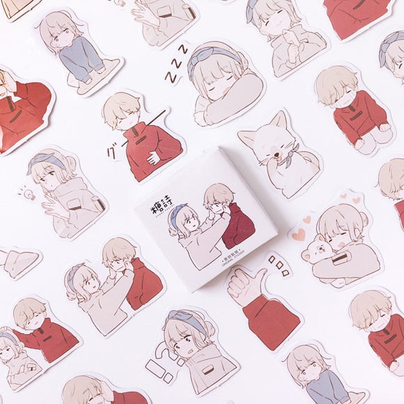 Mohamm Love Overture Cute Boxed Kawaii Stickers Planner Scrapbooking Stationery Japanese Diary Stickers - AZEKStore